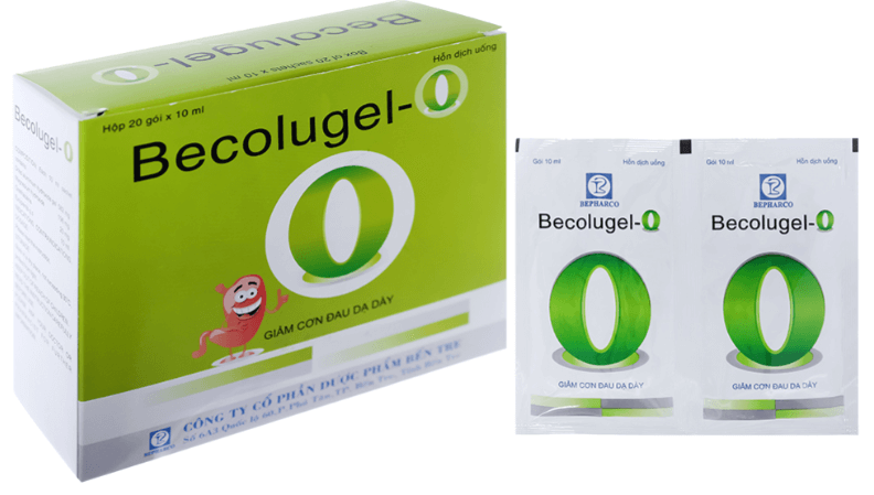 Hỗn dịch uống Becolugel-O giảm đau do viêm loét dạ dày, tá tràng (20 gói x 10ml)